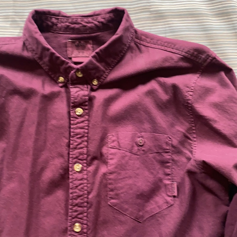 Maroon lightweight button down